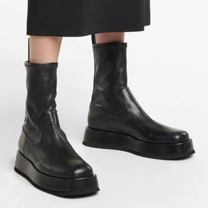 Gia Borghini x RHW Rosie 11 Platform Leather Ankle Boots